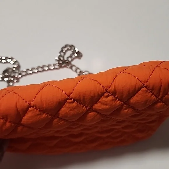 Orange Quilted Chain Crossbody Bag - Picture 12 of 14